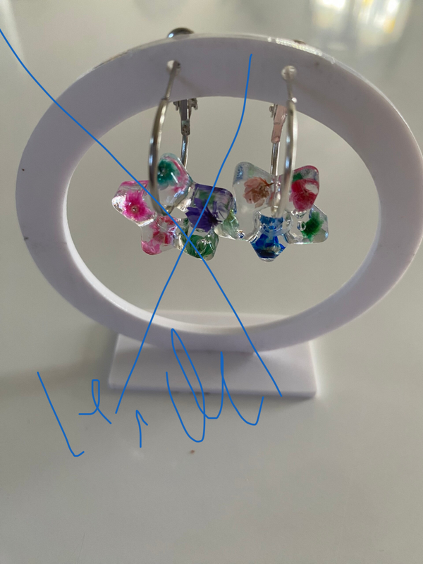 Boucle d’oreilles fleurs séchées