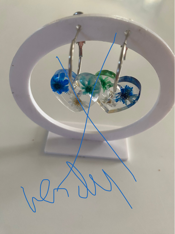 Boucles d’oreille fleurs séchées