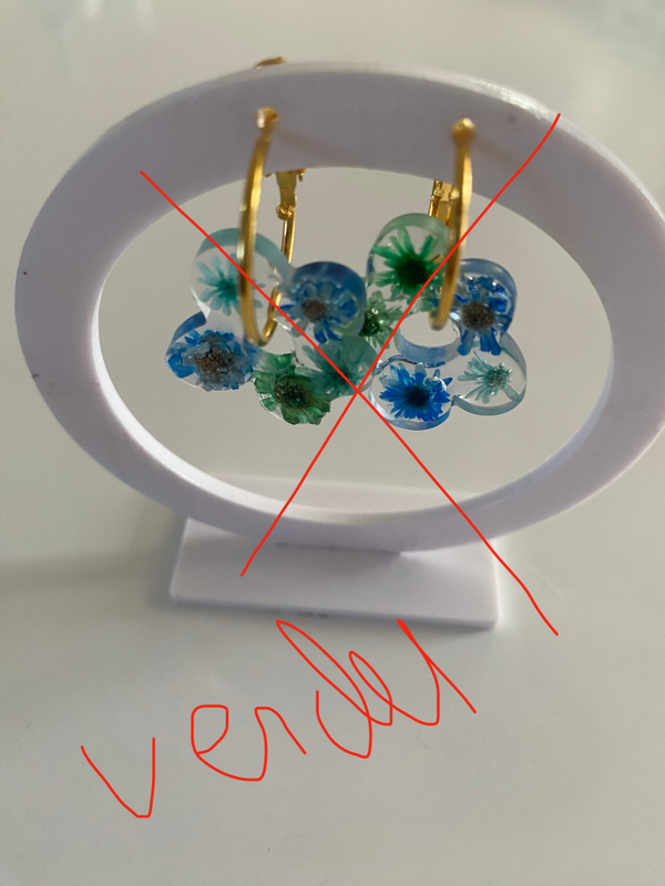 Boucles d’oreille fleurs séchées