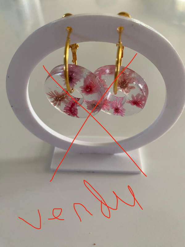 Boucles d’oreilles fleurs séchées