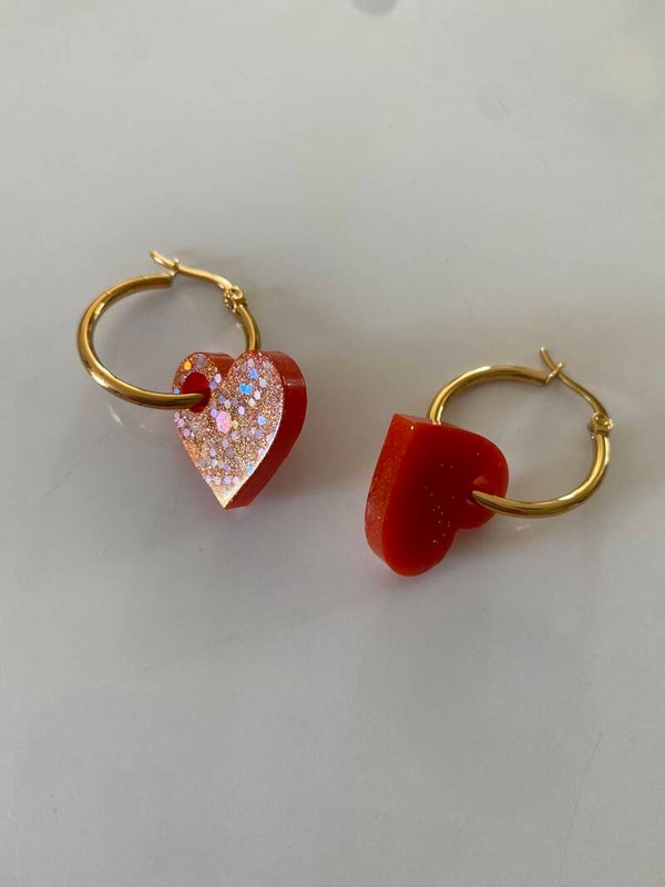 Pampille cœur avec créoles