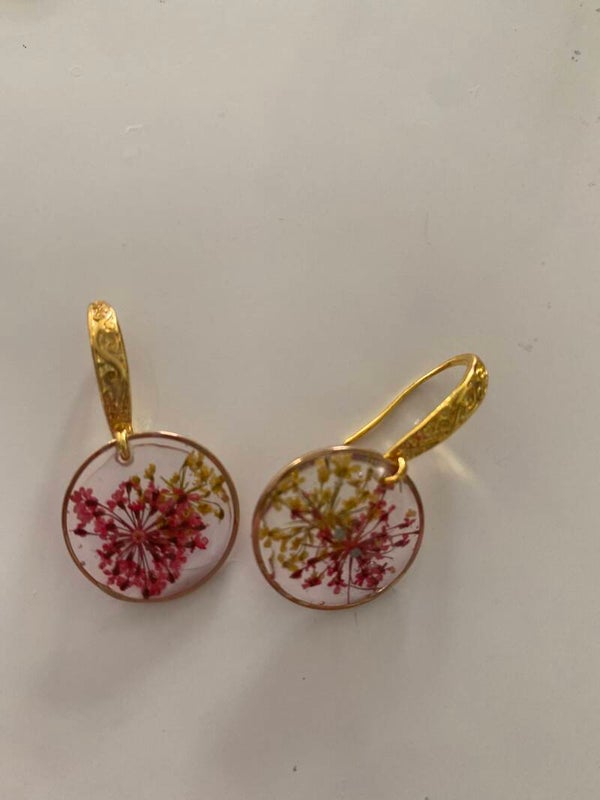 Boucle d’oreilles fleurs sèches