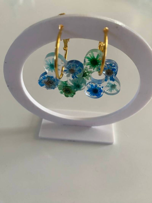 Boucles d’oreille fleurs séchées