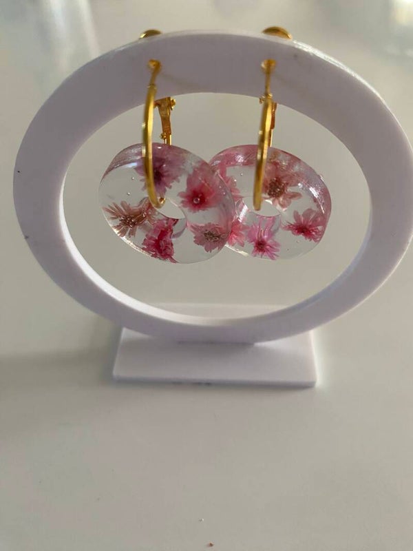 Boucles d’oreilles fleurs séchées
