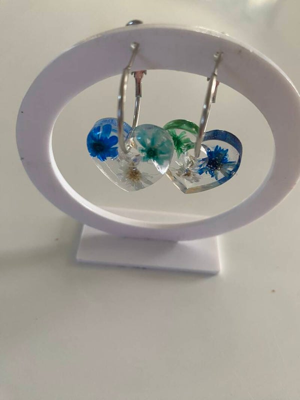 Boucles d’oreille fleurs séchées