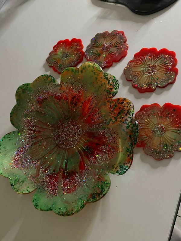 Corbeille à fruit de noël et ses dessous de verre