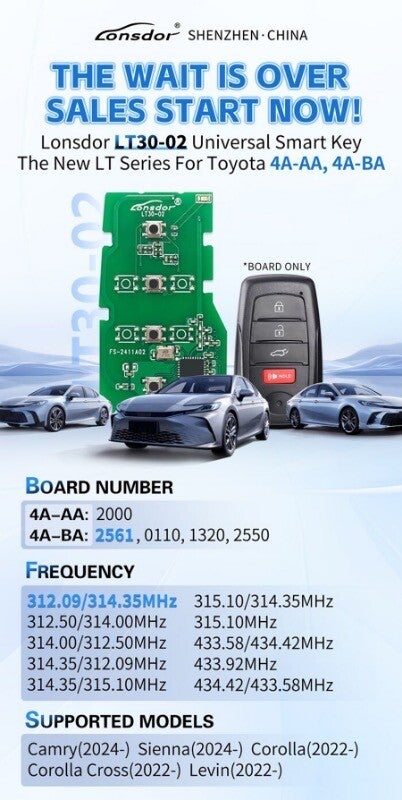 Lonsdor LT30-02 Toyota Key Board new board only