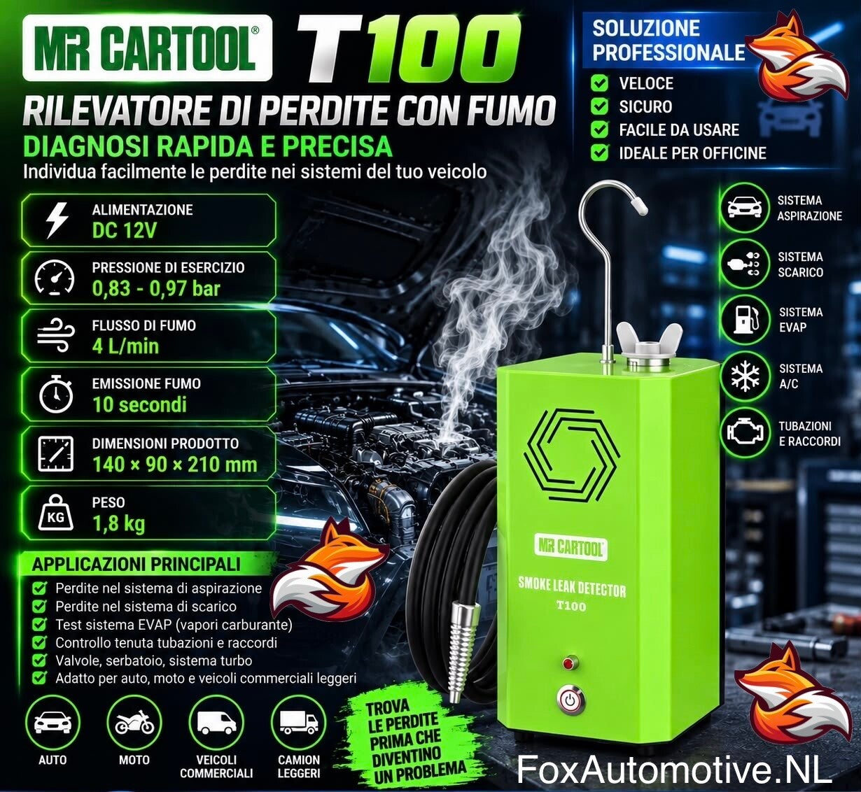 Mr Cartool Rookmachine T100 lekopsproring voordeelaanbod