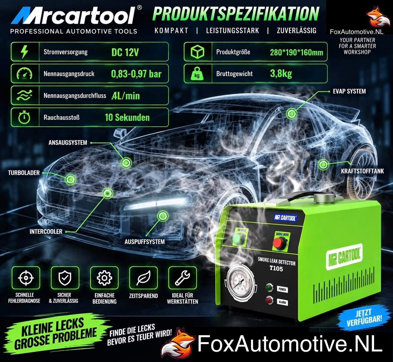 Mr Cartool Rookmachine T105 lekopsproring voordeelaanbod