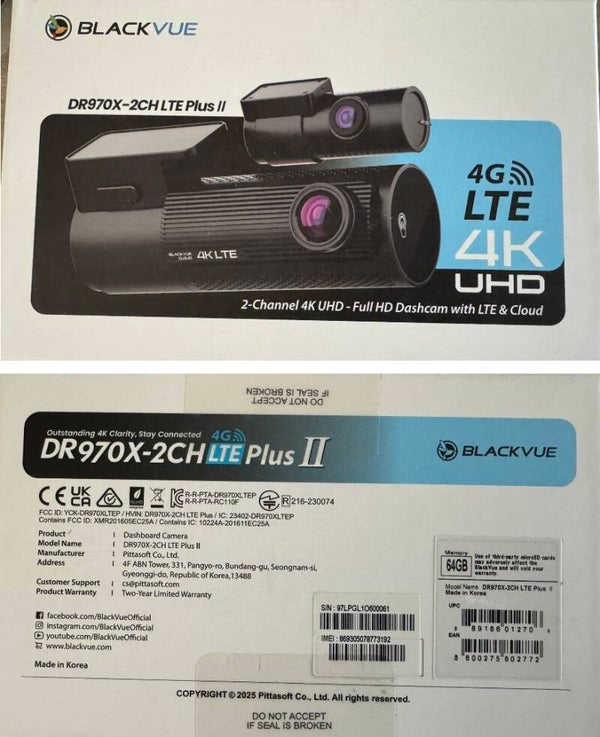 Blackvue dr970x-2ch lte plus 4k uhd dashcam