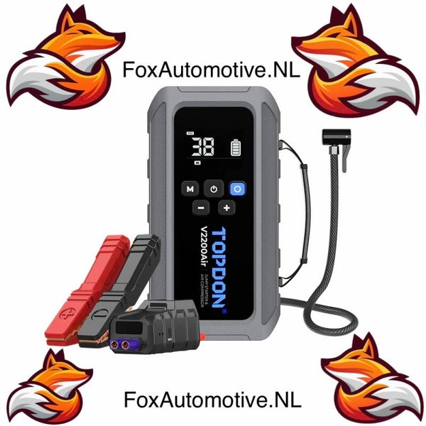 TOPDON V2200Air – starthulp + compressor + powerbank + lamp in één