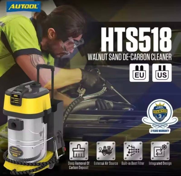 AUTOOL HTS518 – Walnoot-zand Decarbonizer voor inlaat & kleppen (werkplaatsproof)