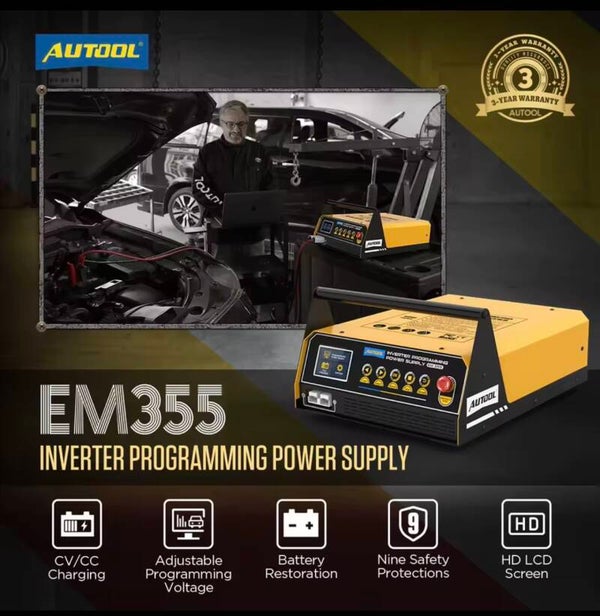 AUTOOL EM355 – Stabiele voeding + accutester + inverter met snellader