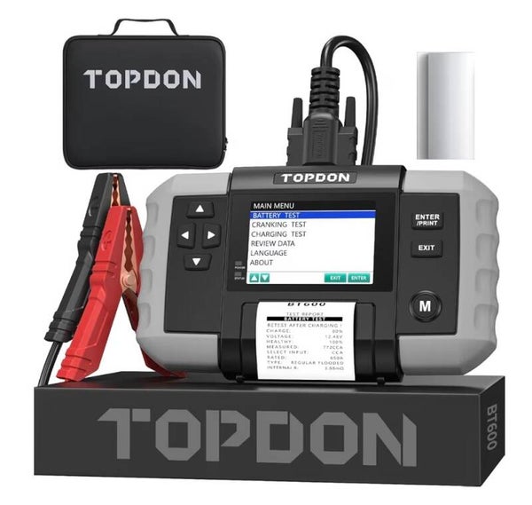 Topdon BT600 Accutester – Professionele Batterijtester met Printer!