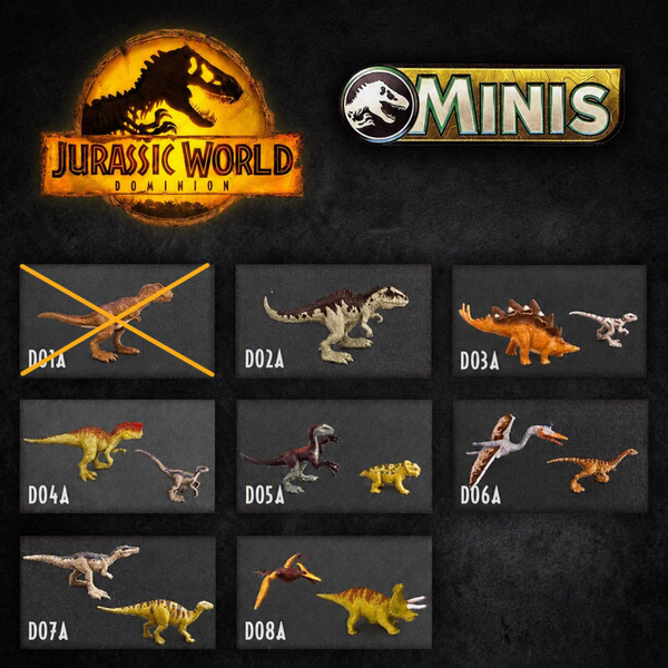Jurassic World Dominion Mini's (each € 3.95)