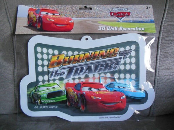 Cars Burning Up The Track 3D Wall Decoration