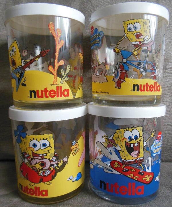 Spongebob 4 Drinking Glasses Complete Set