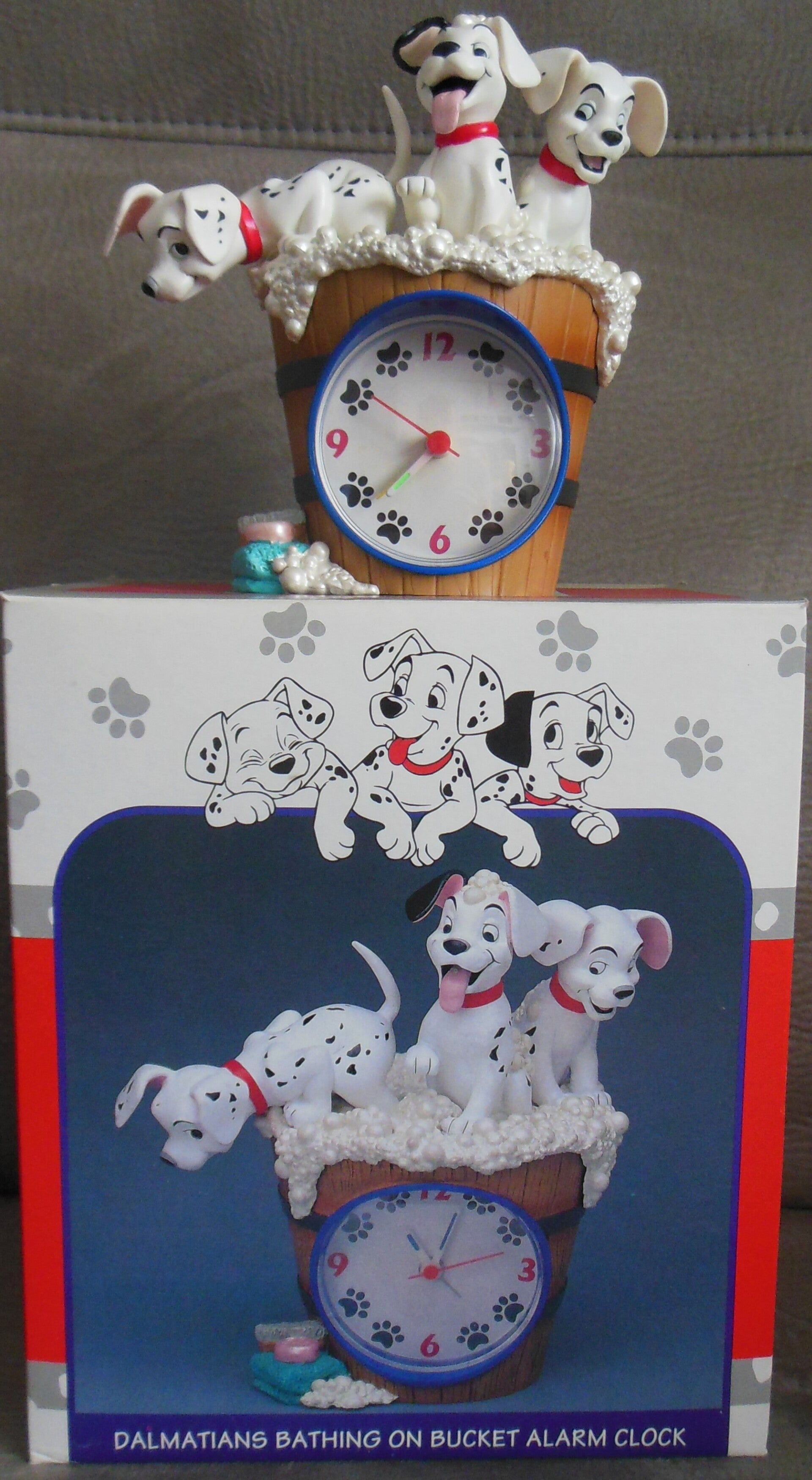 101 Dalmatians Bathing On Bucket Alarm Clock