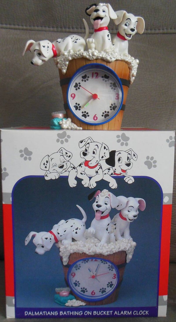 101 Dalmatians Bathing On Bucket Alarm Clock