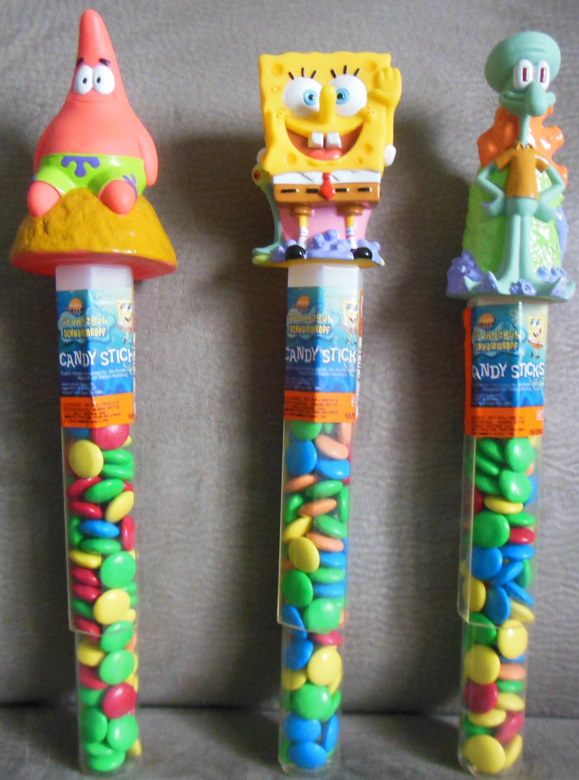 Spongebob Complete Set Of 3 Candy Sticks