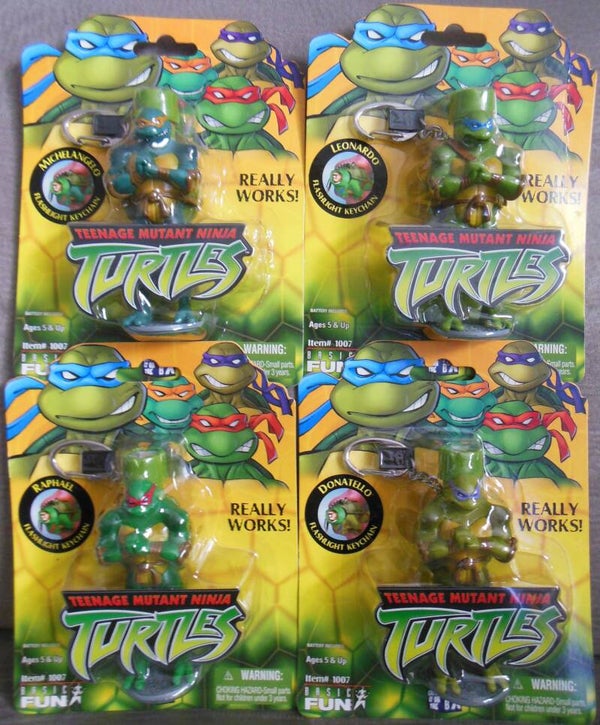 TMNT Flashlight Keychains Complete Set Of 4