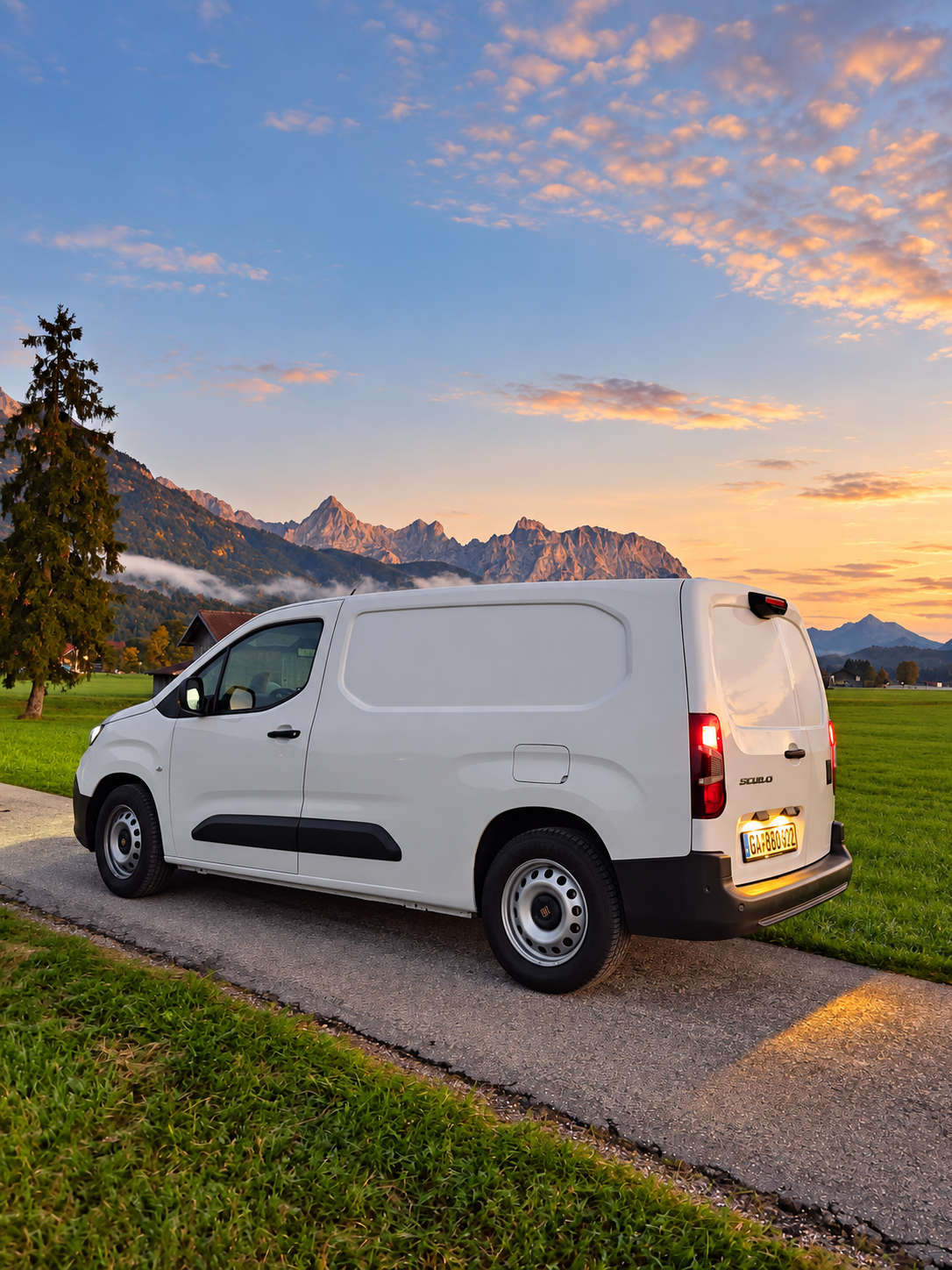 Neuer Kühlwagen von Essenswert Oberland vor dem Wettersteingebirge
