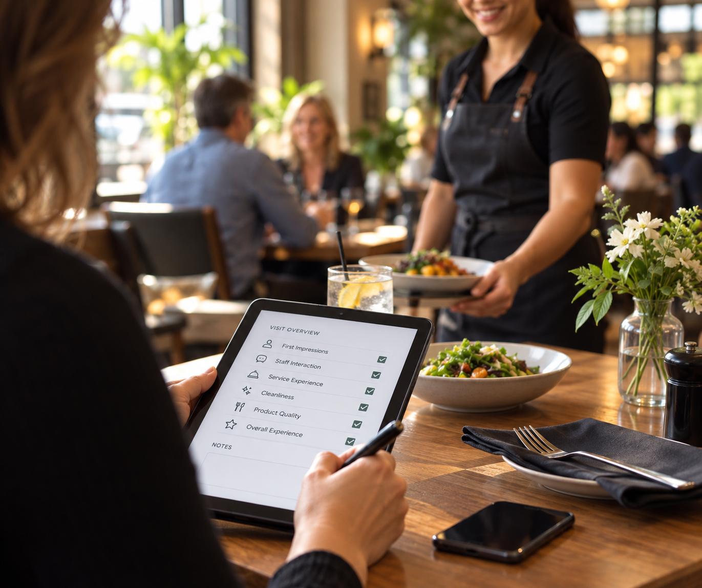 Mystery shopper at restaurant