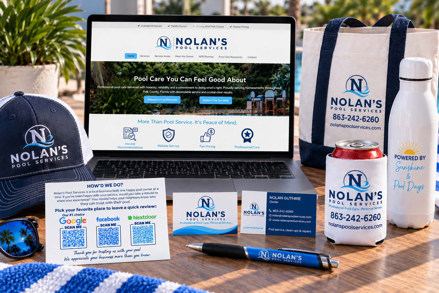 Branded digital and print marketing materials for small businesses