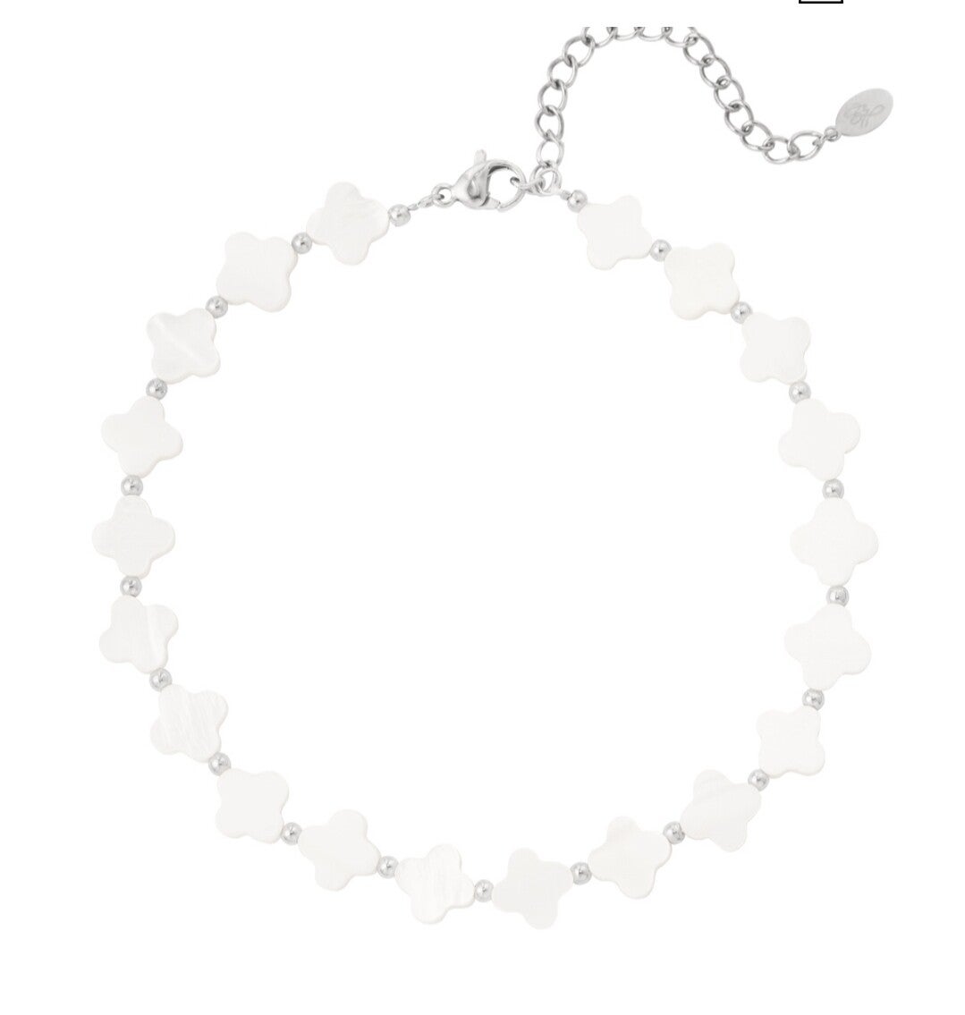 Enkelband wit zilver