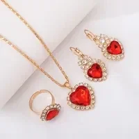 Parure coeur avec strass