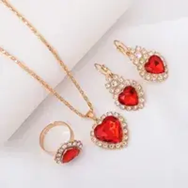 Parure coeur avec strass