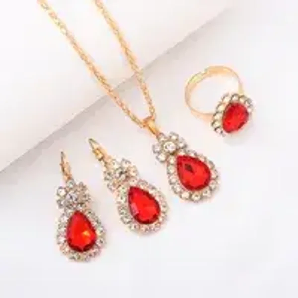 Parure goutte d'eau avec strass