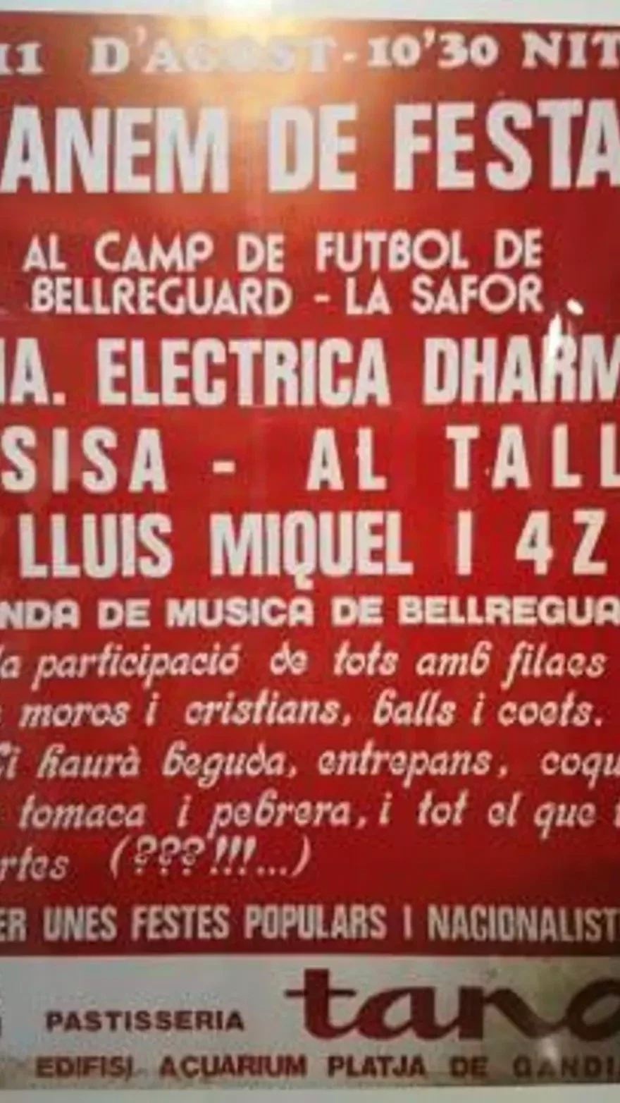 cartell aplecs anem de festa. Bellreguard 1979-1981