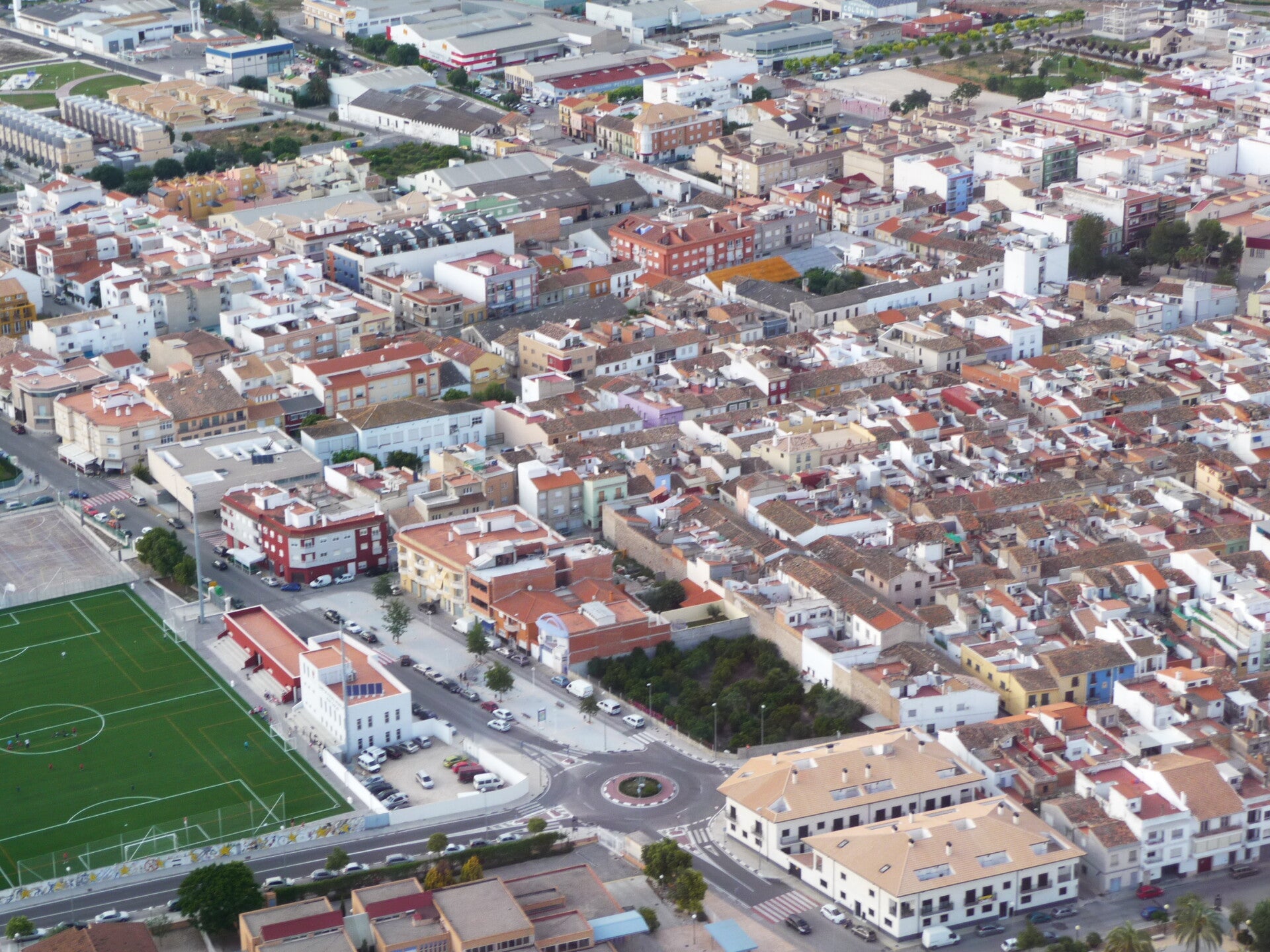 Vista aèria de Bellreguard des del sud