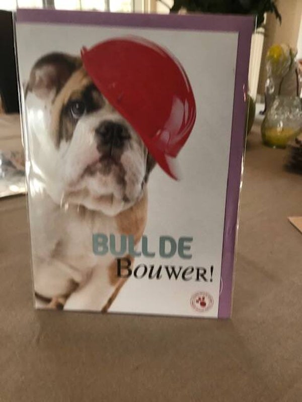 Bull de bouwer wenskaartje