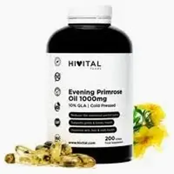 Aceite de Onagra 1000 mg | 200 perlas de Aceite Vegetal