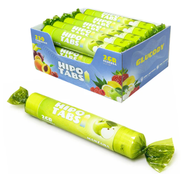 255 PASTILLAS DE GLUCOSA 2G MANZANA * CAJA DE 500G