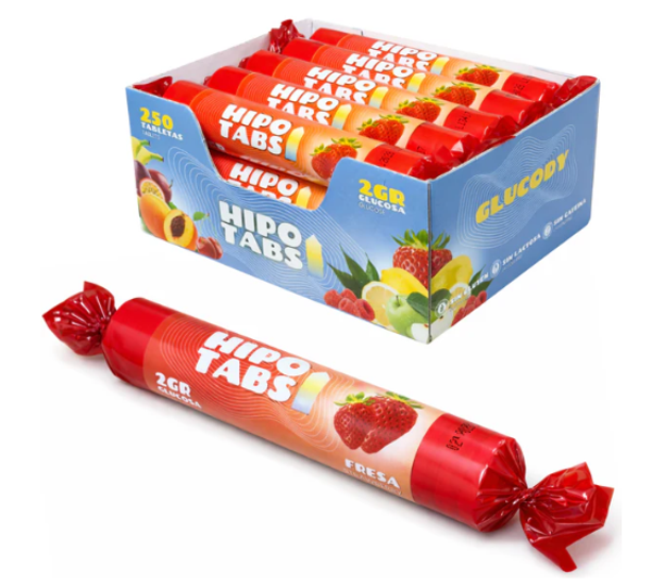 255 PASTILLAS DE GLUCOSA 2G FRESA * CAJA DE 500G