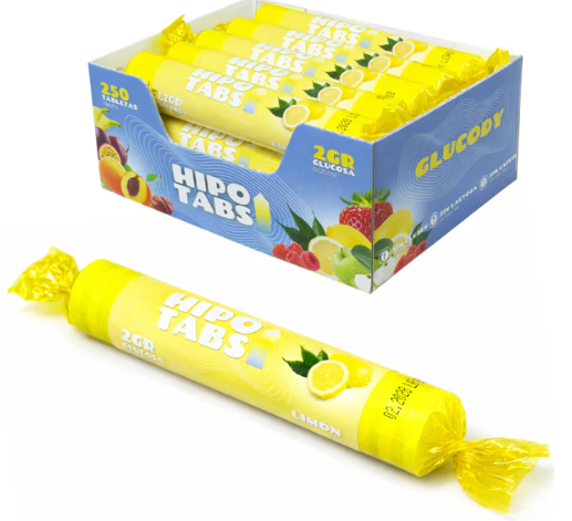 255 PASTILLAS DE GLUCOSA 2G LIMÓN * CAJA DE 500G