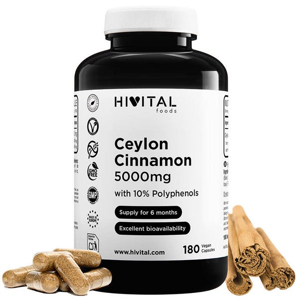 Canela (Ceylon Cinnamon) 5000 mg | 180 cápsulas veganas