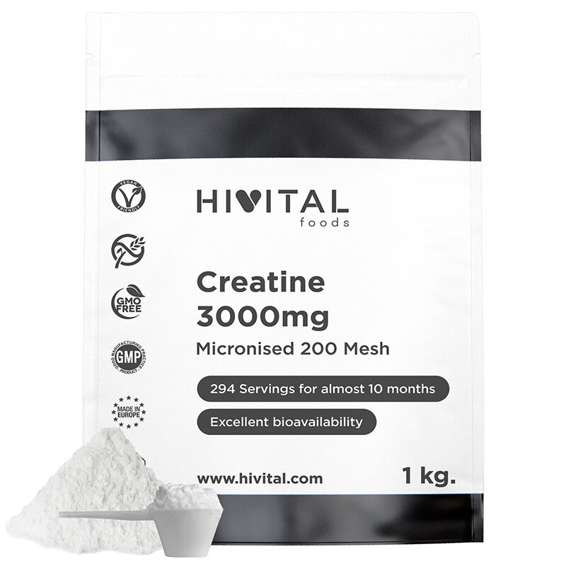 L-Creatina 3000 mg | 1 kg de polvo vegano