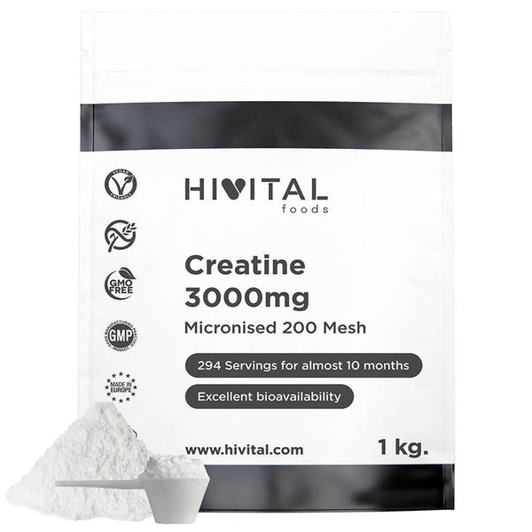 L-Creatina 3000 mg | 1 kg de polvo vegano