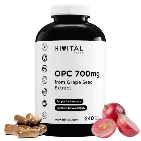 OPC Semilla de Uva 700 mg| 240 cápsulas veganas