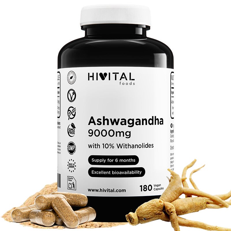 Ashwagandha 9000 mg | 180 cápsulas veganasápsulas veganas