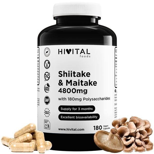 Shiitake & Maitake 4800 mg | 180 cápsulas veganas