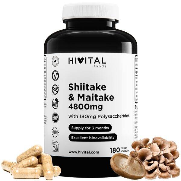 Shiitake & Maitake 4800 mg | 180 cápsulas veganas