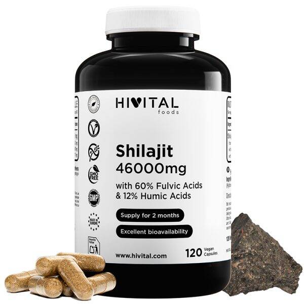 Shilajit puro 46000 mg | 120 cápsulas veganas