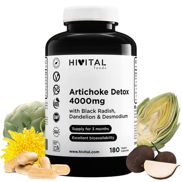 Alcachofa Detox 4000 mg | 180 cápsulas veganas