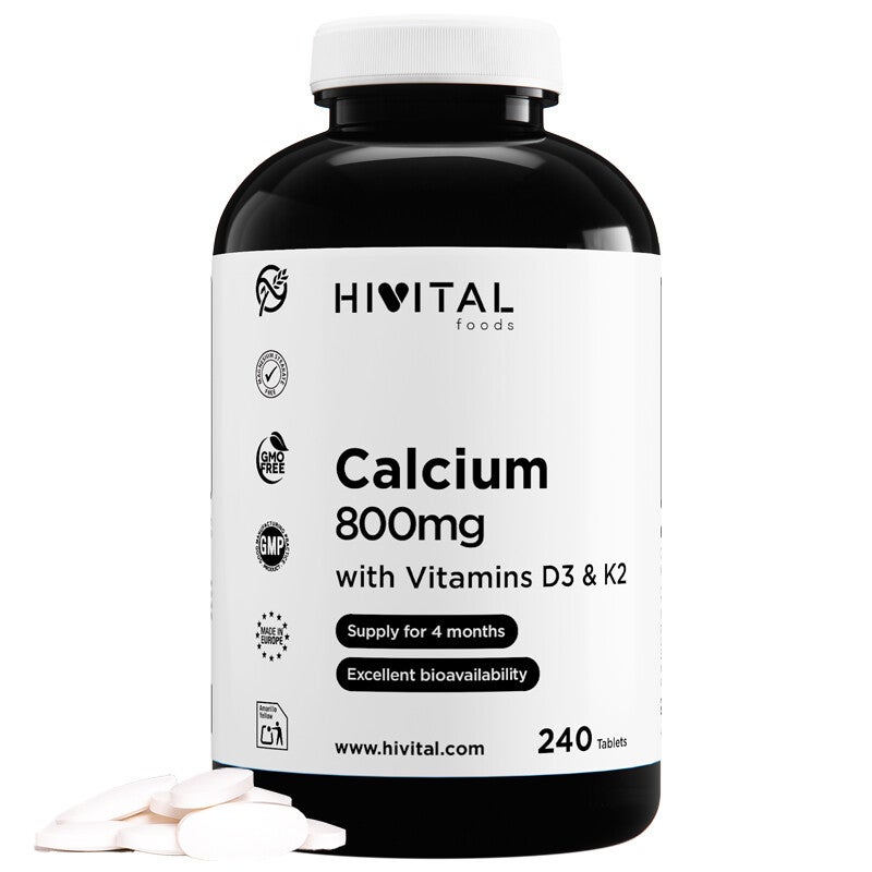 Calcio 800 mg con Vitamina D3 y K2 | 240 comprimidos