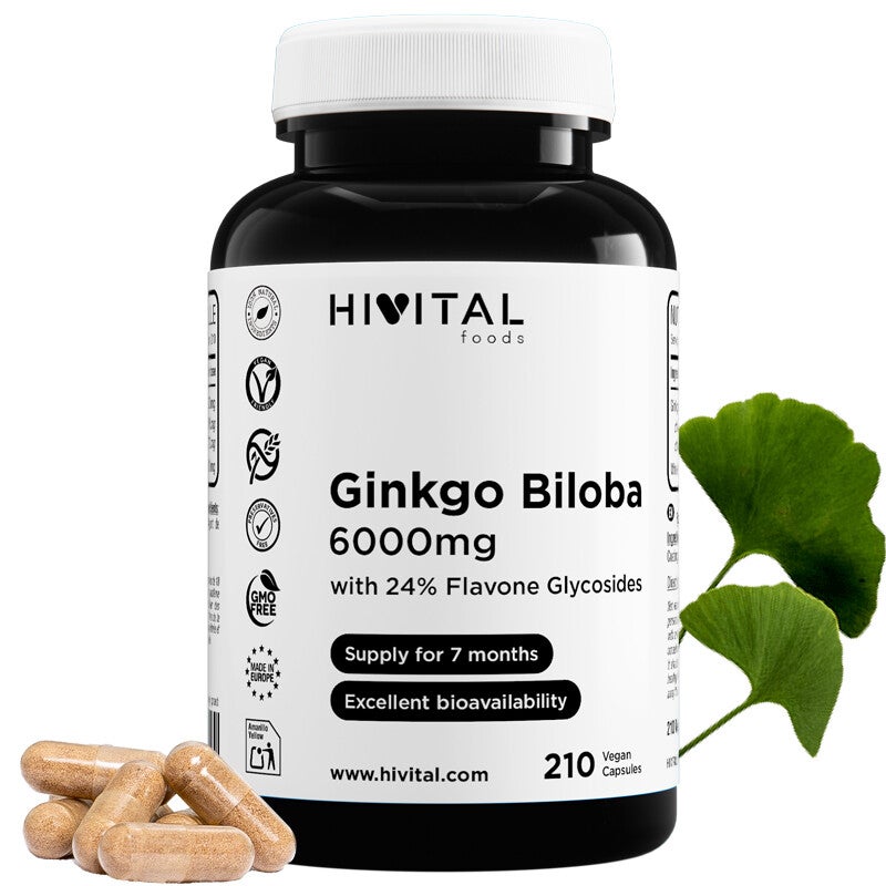 Ginkgo Biloba 6000 mg | 210 cápsulas veganas